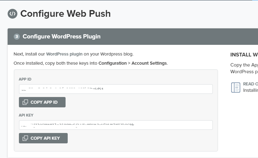 Configure Web Push Notification