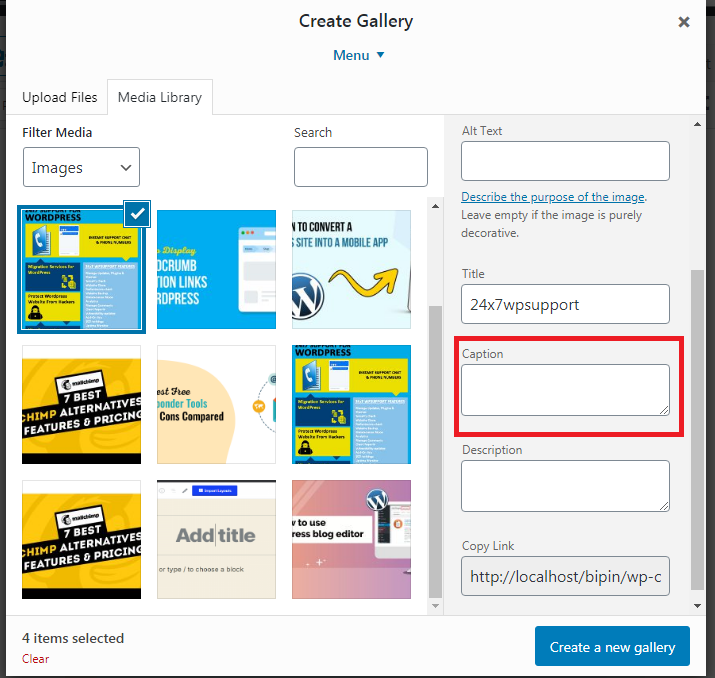 Create Library Gallery