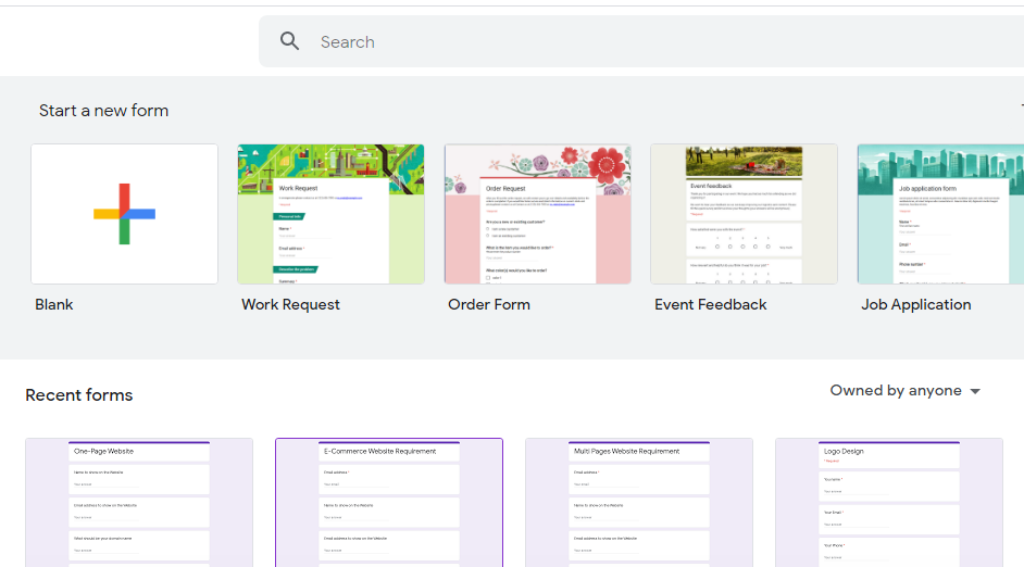 Google Form Templates