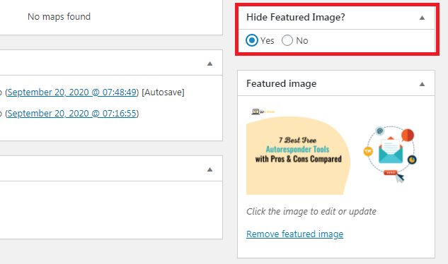 Hide Featured Image