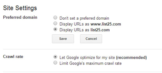 Site Preference Settings Site Preference Settings
