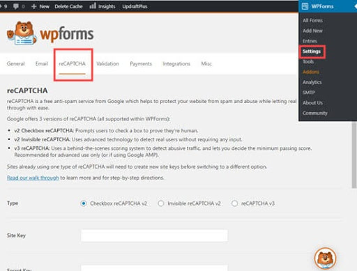 WPForm Recaptcha