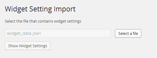 Widget Setting Import