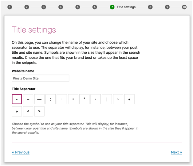 Title Settings Title Settings