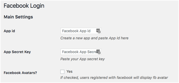 facebook login