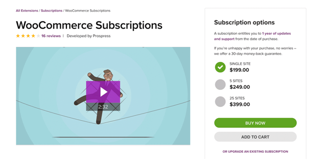 woocommerce Subscription Extension