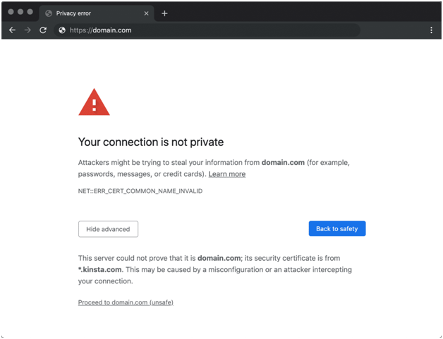 chrome privacy error