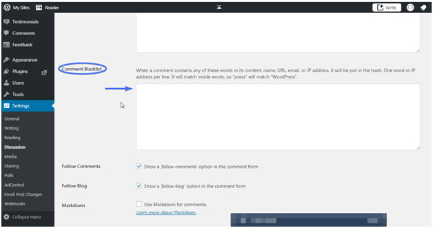 Comment Blacklist