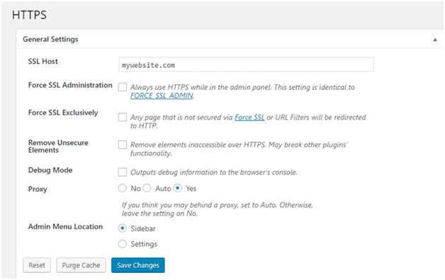 HTTPS General Settings