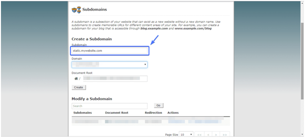 set subdomain