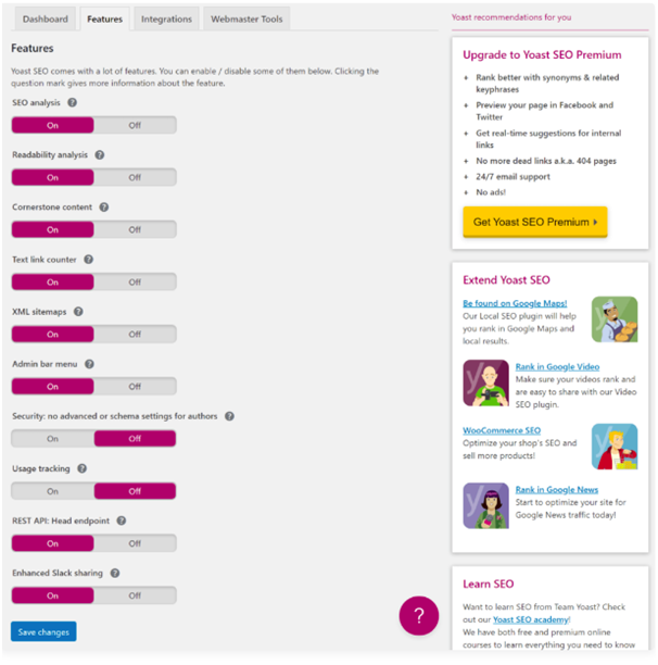 Yoast seattings Rank Maths Vs Yoast SEO