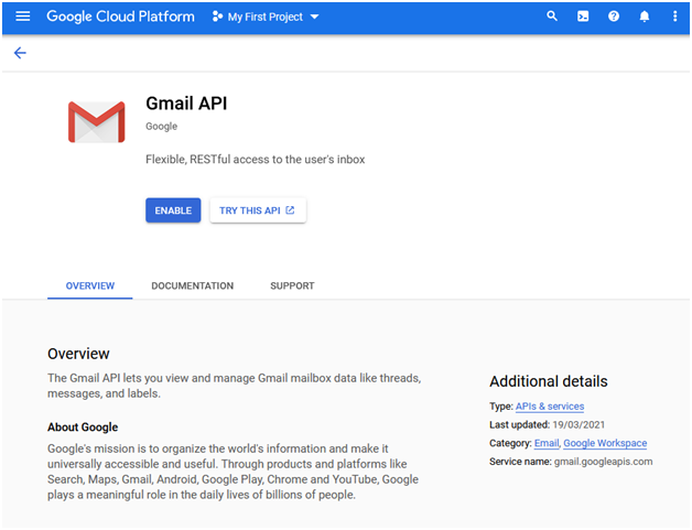 gmail api gmail api