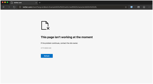 400 Bad Request Error In Microsoft Edge