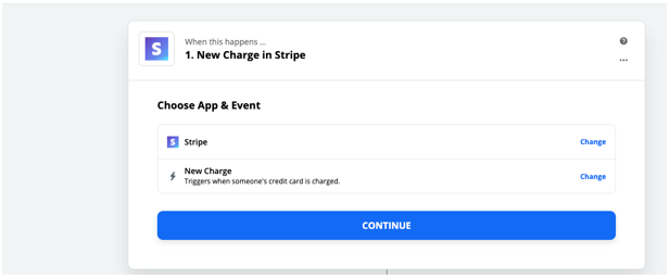 New charge in stripe integrate Zapier with Stripe