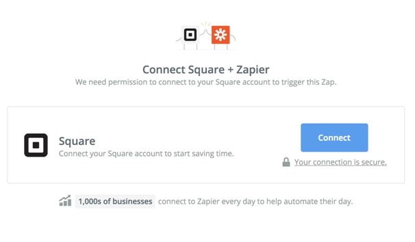 connect square with zapier