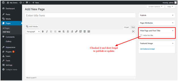 Hide Page Title in Wordpress