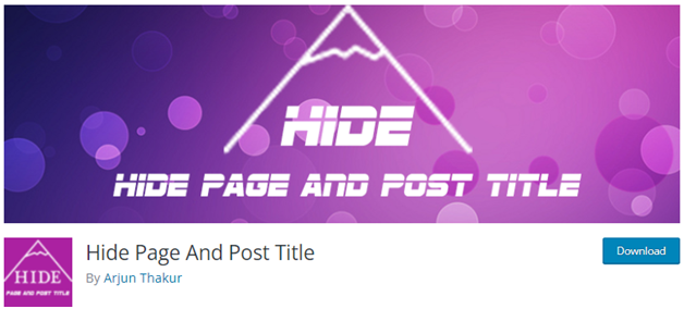 Hide Page and Post Title