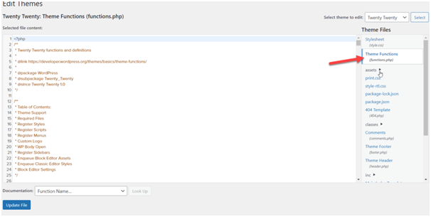 edit theme option edit theme option