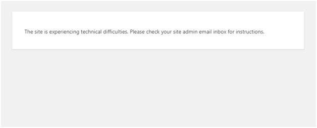 the site experiencing technical difficulties