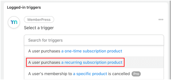 Choose member press product subcriptions