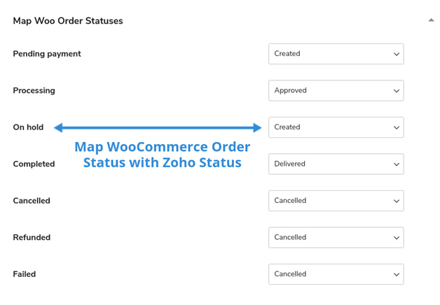 Map woo order statuses