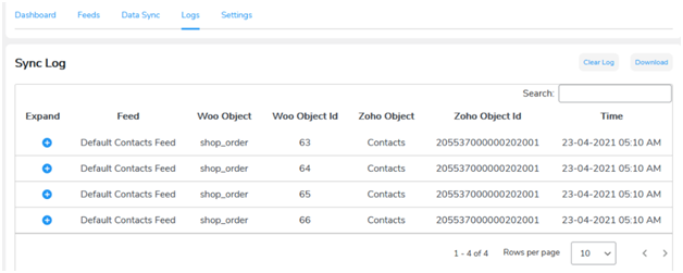 Sync Log