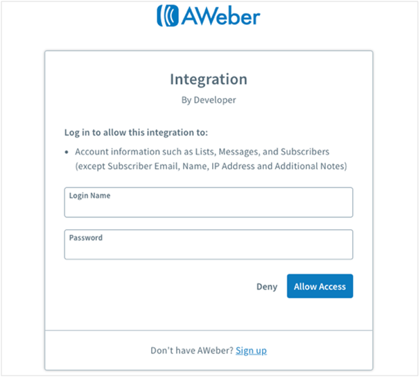 Aweber Integration