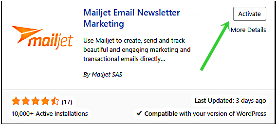 Mailjet Email newsletter Marketing activate