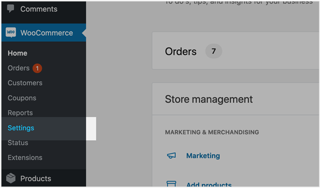 Woocommerce settings Woocommerce settings