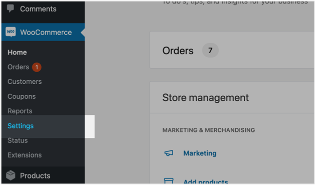 Woocommerce settings