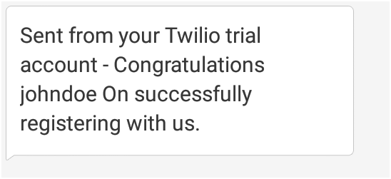 Sent from twilio