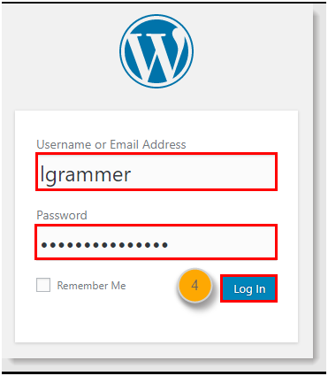 Wordpress login