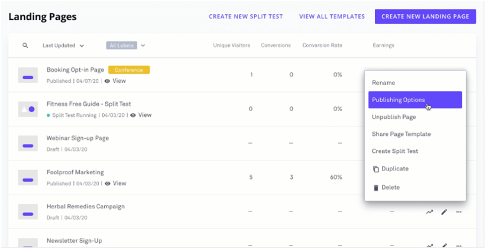 Publishing Option Publishing Option