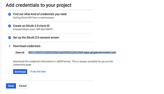 Add credential to project Add credential to project
