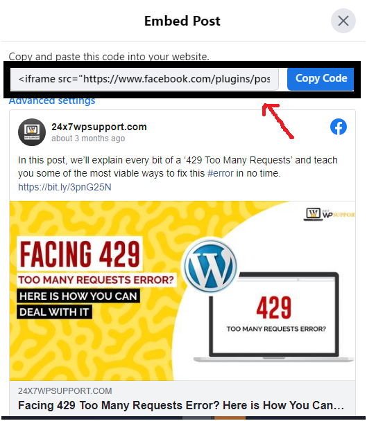 Embed Post Embed Post
