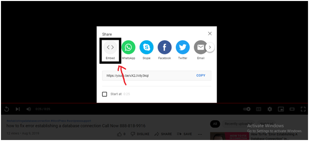 Embed option Embed option