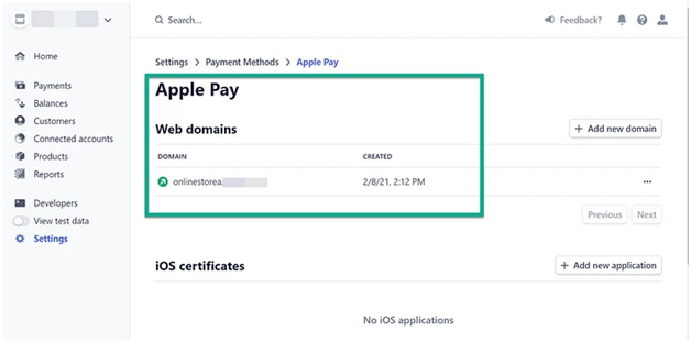 Apple Pay web domain