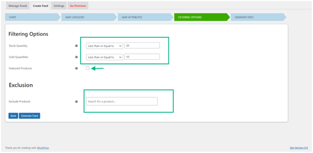 Filtering Options