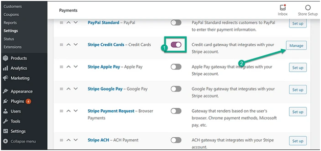 Manage Stripe Payments