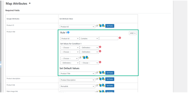 Map Attributes dashboard