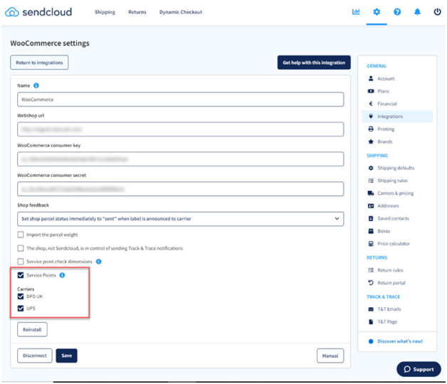 sendcloud woocommerce settings sendcloud woocommerce settings