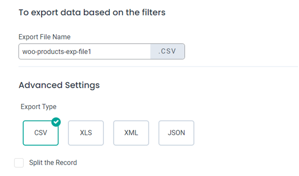 Export data