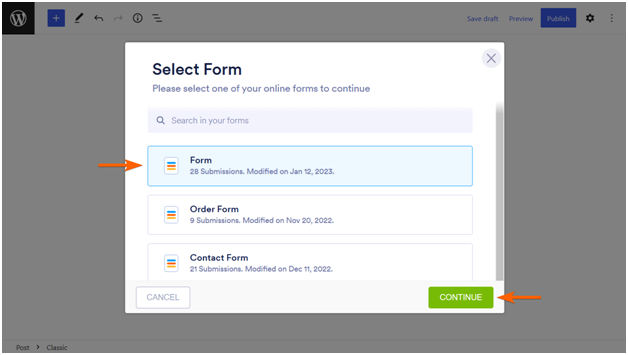 Select Form