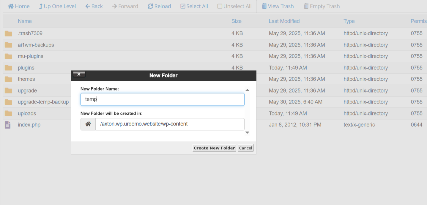 Missing a Temporary Folder