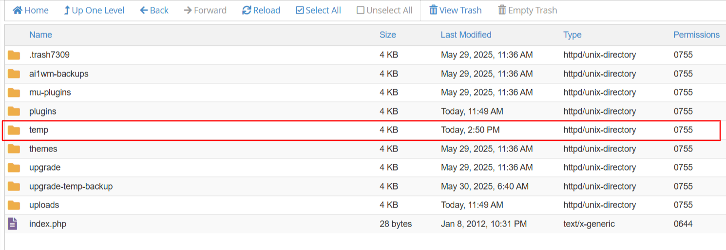 Missing a Temporary Folder