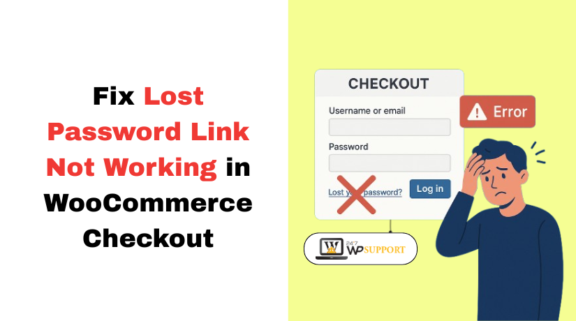 Lost password link not working at WooCommerce checkout