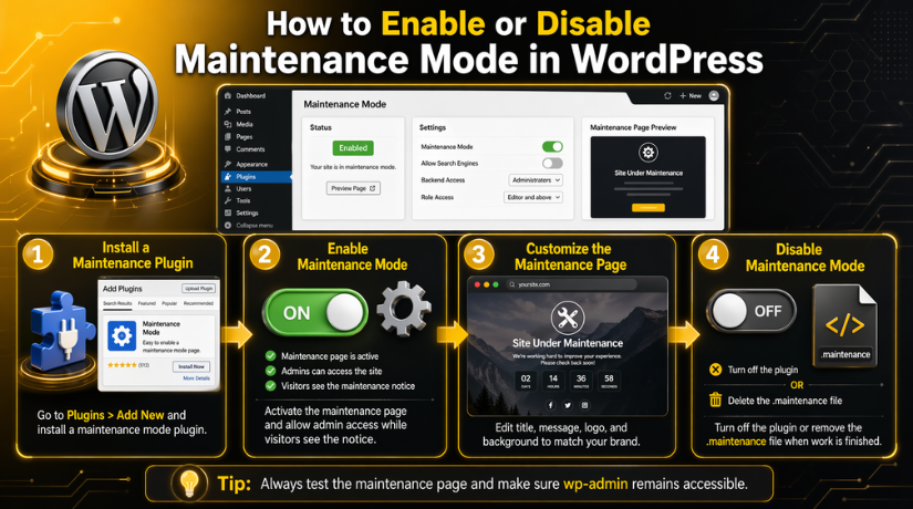 Enable or Disable Maintenance Mode in WordPress
