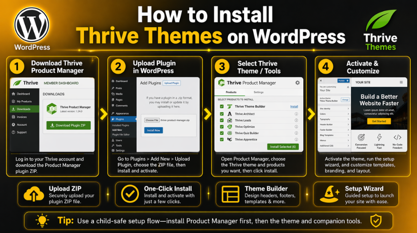 Install Thrive Themes on WordPress