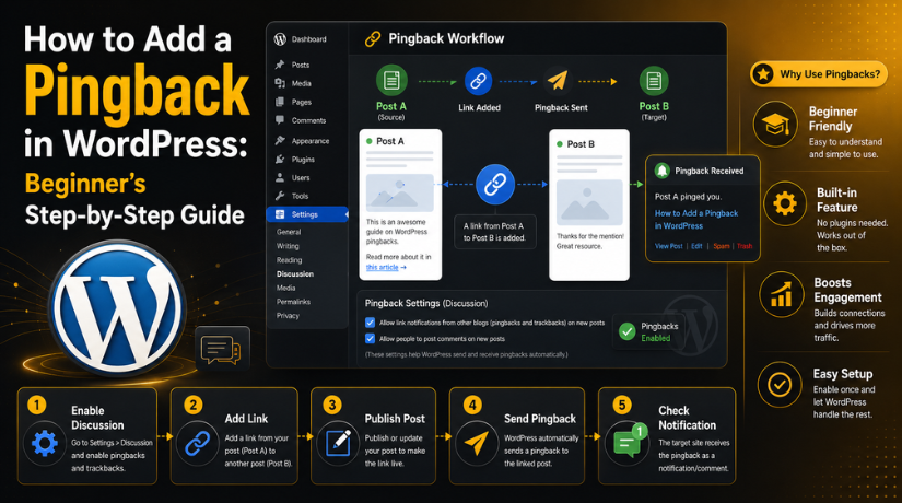 Add a Pingback in WordPress