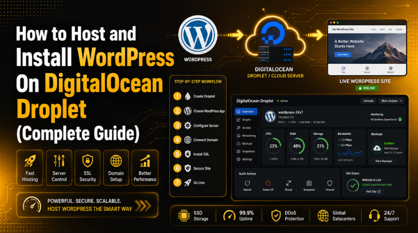 Host and Install WordPress On DigitalOcean Droplet